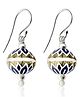 Inari Shines 925 Sterling Silver Ball Drop Dangle Earrings with Multi Enamel Meena-Blue for Women and Girls