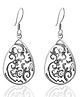 Inari Shines 925 Oxidised Silver Filigree Teardrop Dangle Earrings| Gift for Women & Girls