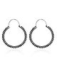 INARI SHINES 925 Oxidised Silver Splended Round Filigree Hoop Earrings| Gift for Women & Girls 5.9 g