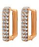 INARI SHINES 925 Sterling Silver Rosegold Square Hoops with two Row Zircons| Gift for Women & Girls - 2.0 g