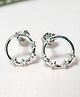 INARI SHINES 925 Silver Star Studded Circle Studs| Gift for Women & Girls - 0.7 g