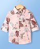 Rikidoos Full Sleeves Floral Printed Shirt - Light Peach