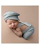 MOMISY Newborn Baby Photography Prop Outfits Solid Suspender Hat Photo Shoot Costume for 0-6 Months (Grey)