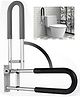 MOMISY Wall Mounted Flip up/Folding Aluminum Grab Bar Rails 23.6 Inch Toilet Handrails Bathroom Safety Bar Hand Support for Senior Citizen Injured and Handicapped (1)