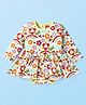 Babyhug 100% Cotton Knit Full Sleeves Floral Printed Frock Style Onesie - Cream