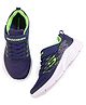 Skechers Casual Shoes With Velcro Closure & Line Art Design - Navy Blue