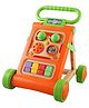 JoyRide Baby Activity Walker, Foldable Musical Push Walker for Babies with Recreational Toy Bar 6 to 18 Months, Orange