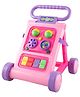 JoyRide Baby Activity Walker, Foldable Musical Push Walker for Babies with Recreational Toy Bar 6 to 18 Months,Pink