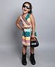 Taffykids Sleeveless Animals Printed Wrap Dress - Multi Colour