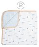 Masilo Organic Cotton Muslin Blanket For Infant/Baby's Nursery 68 x 68 cm, Lightweight & Comfortable, 0 to 2 Years - Boat - Blue