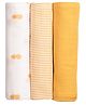 Masilo Organic Cotton Muslin 3 Piece Swaddles For Infant/Baby's,Comfortable and Lighweight, 105 x 105 cm. 0 - 2 Years - Pineapple - Yellow