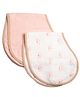 Masilo Organic Cotton Muslin 2 Piece Burp Cloth & Bib For Infant/Baby's Lightweight, super absorbent and fast drying, 0 to 1 Years - Rainbow - Pink