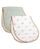 Masilo Organic Cotton Muslin 2 Piece Burp Cloth & Bib For Infant/Baby's Lightweight, super absorbent and fast drying, 0 to 1 Years - Palm - Green