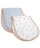 Masilo Organic Cotton Muslin 2 Piece Burp Cloth & Bib For Infant/Baby's Lightweight, super absorbent and fast drying, 0 to 1 Years - Sea - Blue