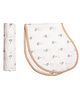 Masilo Organic Cotton Muslin 2 Piece, Swaddle & Burp Cloth Bib Set For Baby's/kids, Everyday Essentials, Breathable, 0 to 2 Years - Palm - Green