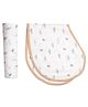 Masilo Organic Cotton Muslin 2 Piece, Swaddle & Burp Cloth Bib Set For Baby's/kids, Everyday Essentials, Breathable, 0 to 2 Years - Boat - Blue