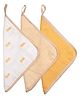 Masilo Organic Muslin 3 Piece Washcloths/Naplin For Baby's/kids Lightweight, absorbent and Fast drying Gentle enough for delicate skin, 0 to 1 Years- Pineapple - Yellow