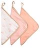 Masilo Organic Muslin 3 Piece Washcloths/Naplin For Baby's/kids Lightweight, absorbent and Fast drying Gentle enough for delicate skin, 0 to 1 Years- Rainbow - Pink