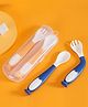 Cozy Vibes Children Learn Eating Baby Training Practice Tableware Twist Bendable Fork Spoon Silicone Soft Spoon Set Suction-Pack of 1 - Color May Vary