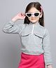 Taffykids Full Sleeves Solid Front Zipper Pocket Detailed Sweatshirt - Grey