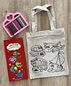 Little Canvas DIY Colouring Little Boat,Plane, Car,Bus Tote Bag