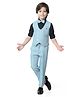 Earth Conscious Full Sleeves 3 Piece Solid Coordinating Party Suit Set With Bow - Black & Sea Green