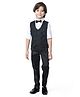 Earth Conscious Full Sleeves 3 Piece Checked Party Suit Set With Bow - White & Black