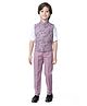 Earth Conscious Full Sleeves 3 Piece Intricate Design Printed Party Suit Set - White & Lavender