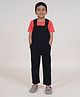 Kiddopanti Denim Solid Dungaree - Black