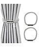 COZY VIBES Magnetic Curtain Tiebacks, Decorative Drapery Holdbacks Buckle Holder, Modern Simple Weave Rope Window Treatment for Home Office- SET OF 2 -COLOR MAY VARY
