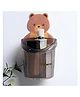 COZY VIBES Wall Mount Teddy Bear Toothbrush Holder Case for Keeping Toothpaste Self Adhesive Teddy Bear Shape Toothbrush Holder-PACK OF 1-COLOR MAY VARY