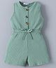 Mark & Mia Sleeveless Striped Jumpsuit With Bow Applique - Mint
