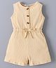 Mark & Mia Sleeveless Striped Jumpsuit With Bow Applique - Beige