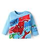 Babyhug Marvel Cotton Knit Full Sleeves T-Shirt with Spider Man Graphic - Light Blue