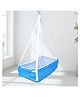 BAYBEE Cotton Baby Hanging Cradle for New Born Baby, Baby Cradle with Mosquito Net & Spring - Blue