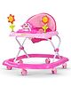 Baybee Whiz Baby Walker for Kids with 2 Height Adjustable & Tray | Anti-Rollover Foldable Activity Walker for Baby with Musical Toy Bar - Pink