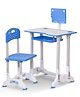 BAYBEE Study Table with Chair Set Adjustable Height Tiltable Desktop for Comfort to Maintain Posture - Blue