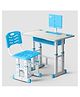 BAYBEE Multipurpose Kids Study Table for Students with Chair, 3 Height Adjustable Table, Storage Space, Book Holders, Bottle & Pen Holders | Reading & Writing Study Table for Kids - Blue