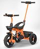 Baybee Trilo 2 in 1 Baby Tricycle for Kids, Smart Kids Tricycle with Parental Push Handle, Eva Wheels, Bell, Footrest & Baskets | Kids Cycle Trikes | Baby Cycle for Kids (Orange)