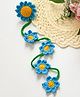 Bobbles & Scallops Crocheted Daisy String Alligator Clip - Blue