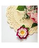 Bobbles & Scallops Crocheted Floral Brooch - Pink