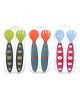 COZY VIBES BPA Free Food Grade Plastic Easy Grip Spoon and Fork Set| Colorful Tableware/Attractive Cutlery Set for Kids/Babies/Toddlers/Boys/Girls - PACK OF 1 - COLOR MAY VARY