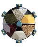 COZY VIBES Wall-Mounted Grain Dispenser,Sealed Grain Container Rotating Rice Storage Box Multi Compartments with 6 Compartments Dry Food Dispenser Cereal Container for Kitchen Gadget - PACK OF 1 - COLOR MAY VARY