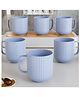 The Earth Store Pastel Fringe Blue Ceramic Coffee Mug Set Of 6 330 ml