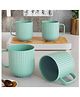 The Earth Store Pastel Fringe Green Ceramic Coffee Mug Set Of 4 330 ml