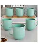 The Earth Store Pastel Fringe Green Ceramic Coffee Mug Set Of 6 330 ml