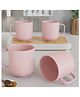 The Earth Store Pastel Fringe Pink Ceramic Coffee Mug Set Of 4 330 ml