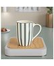 The Earth Store Ceramic Coffee Mug Grey Stripe Set of 1 - 420 ml