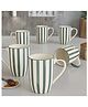 The Earth Store Ceramic Coffee Mug Grey Stripe Set of 6 - 420 ml