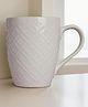 The Earth Store Check Ceramic Mug Set of 1 (360 ml, White)